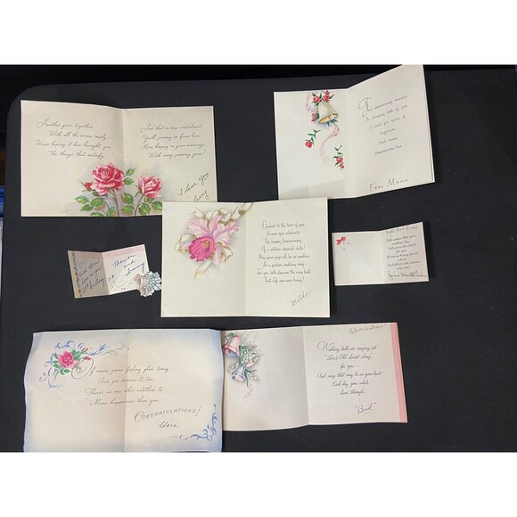 Midcentury Vintage 40s/50 Wedding 25 Cards Signed Paper Ephemera Scrapbook Annev - Picture 13 of 14